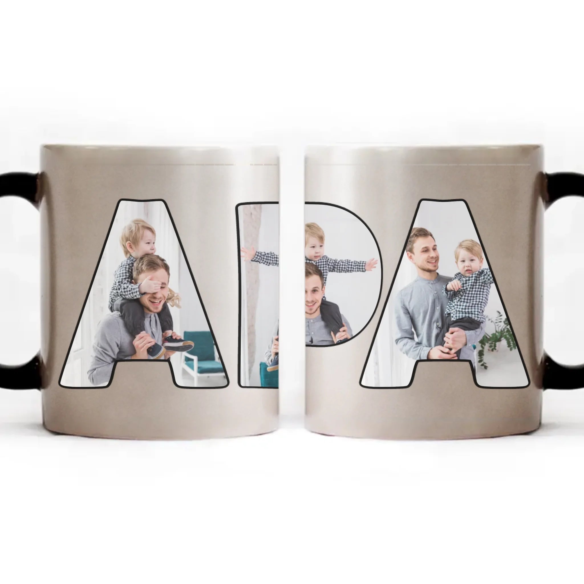 Apák napi egyedi ajándék bögre APA feliratos képekkel