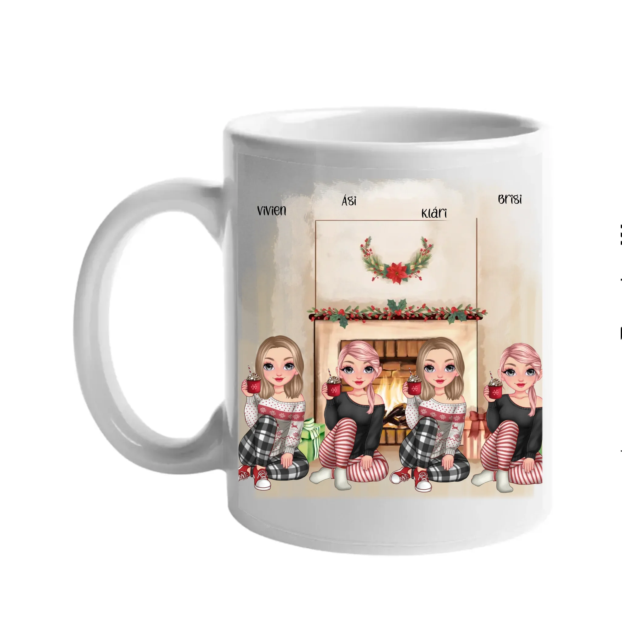 Karácsonyi cuki 4 barátnős bögre