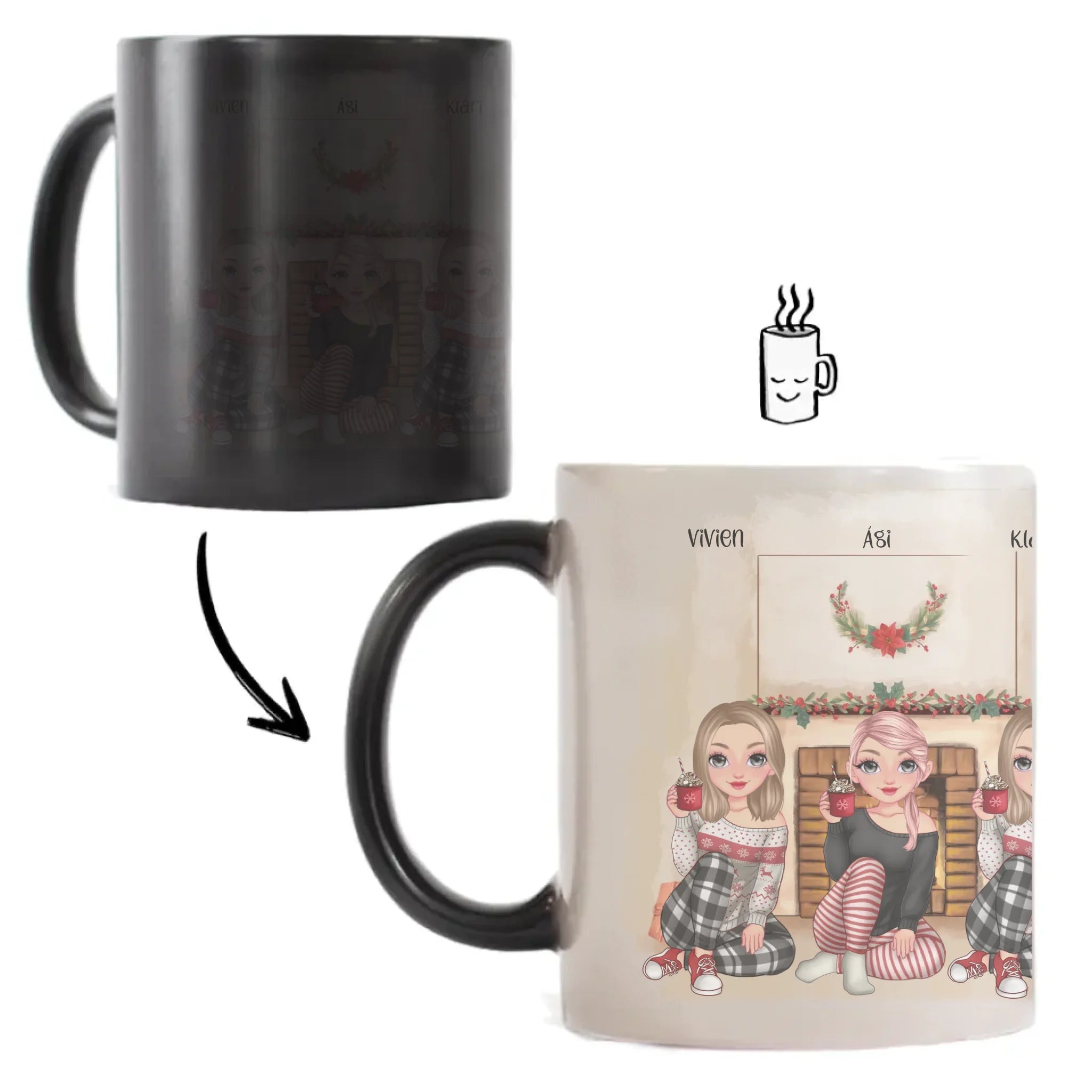 Karácsonyi cuki 4 barátnős bögre