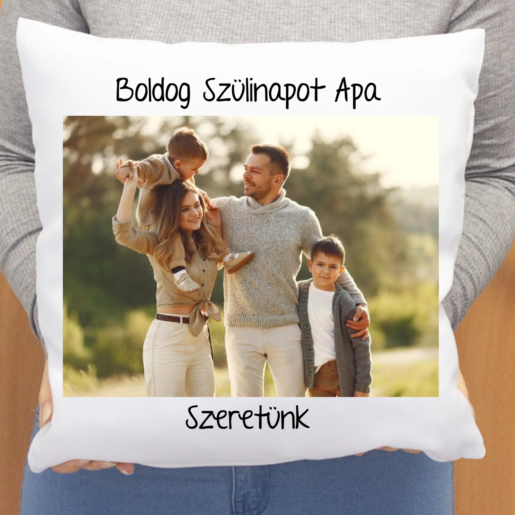 Egyedi fényképes párna felirattal