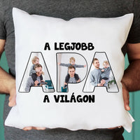 Apa feliratos párna egyedi fényképpel