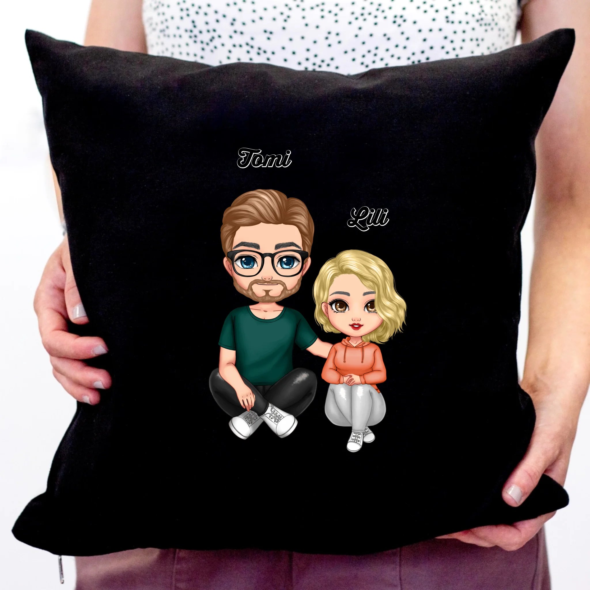 Cuki karakteres Apa-lánya párna