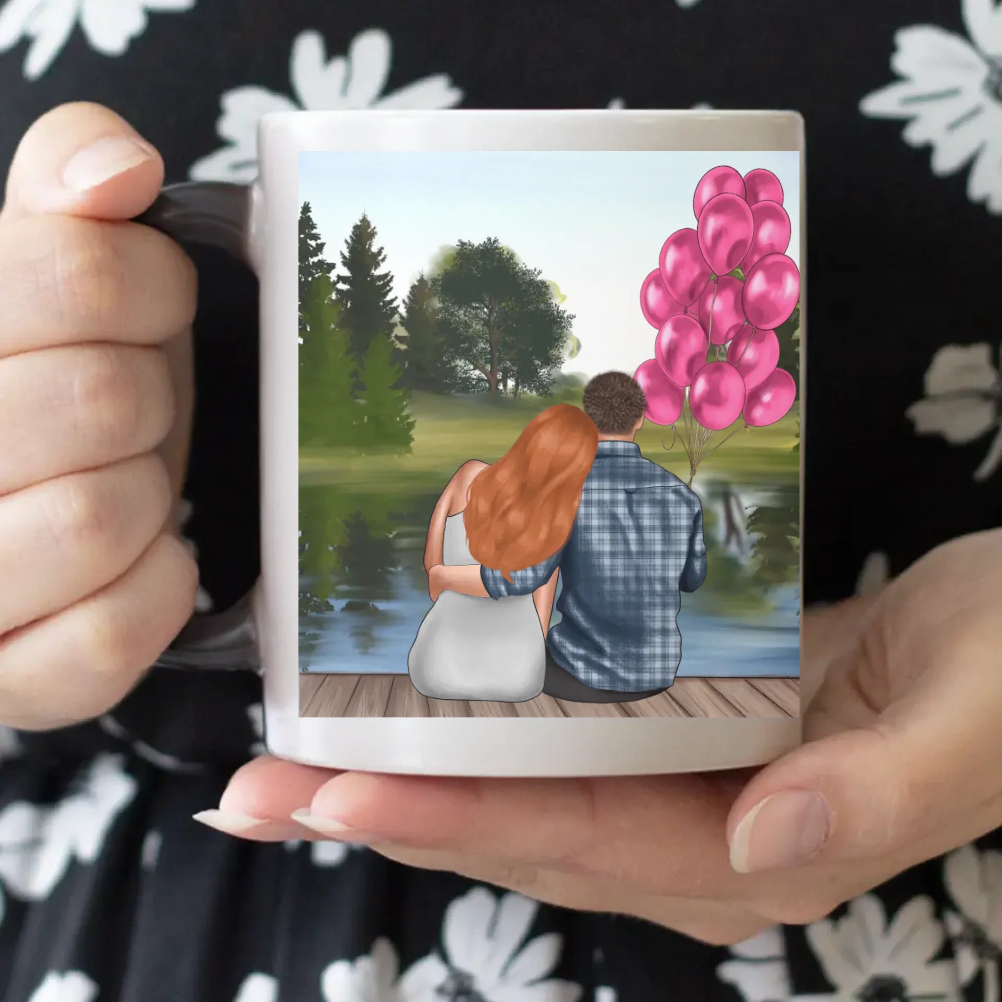 Páros bababejelentő bögre