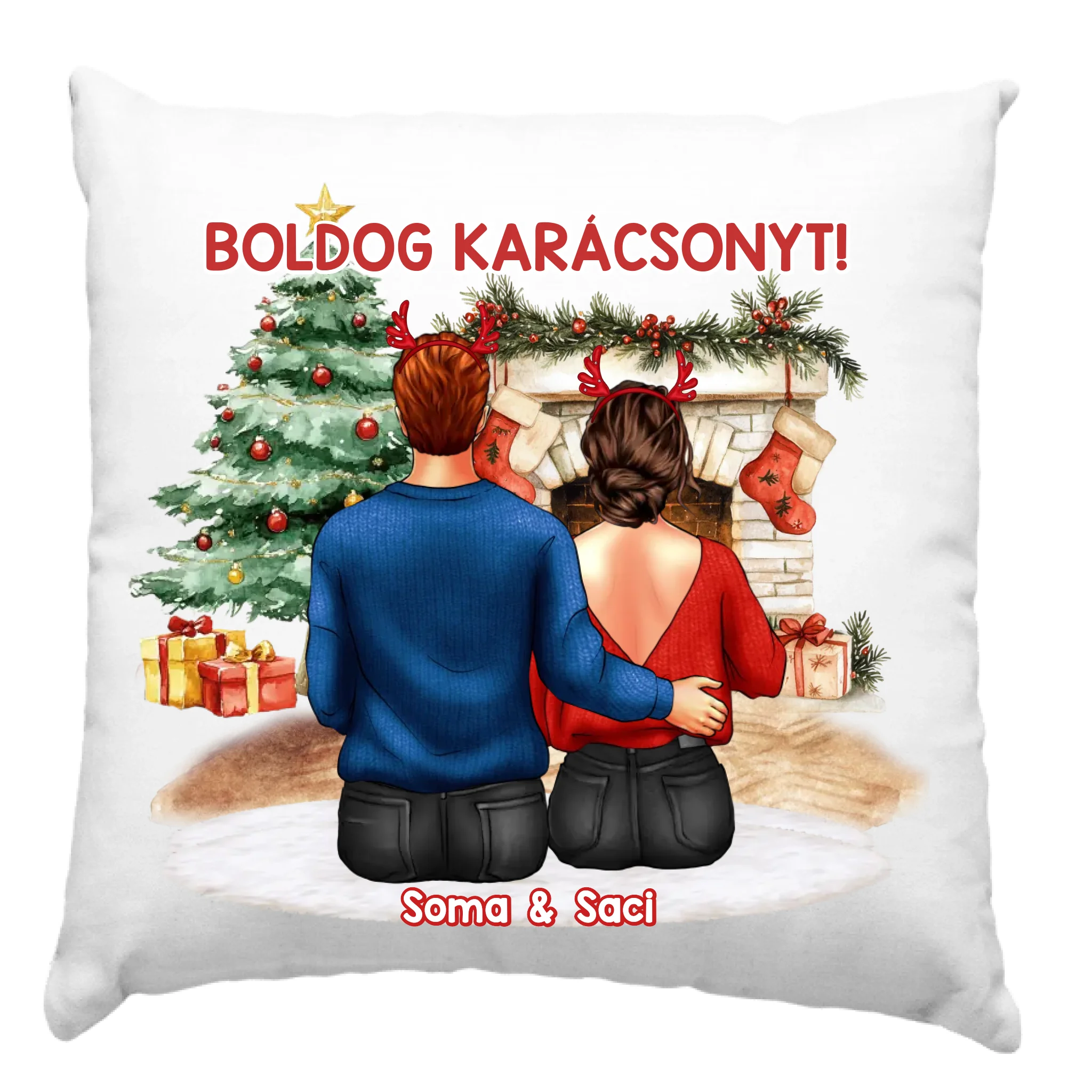 Karácsonyi ajándék párna pároknak