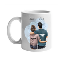 Ölelkezős pár egyedi bögre