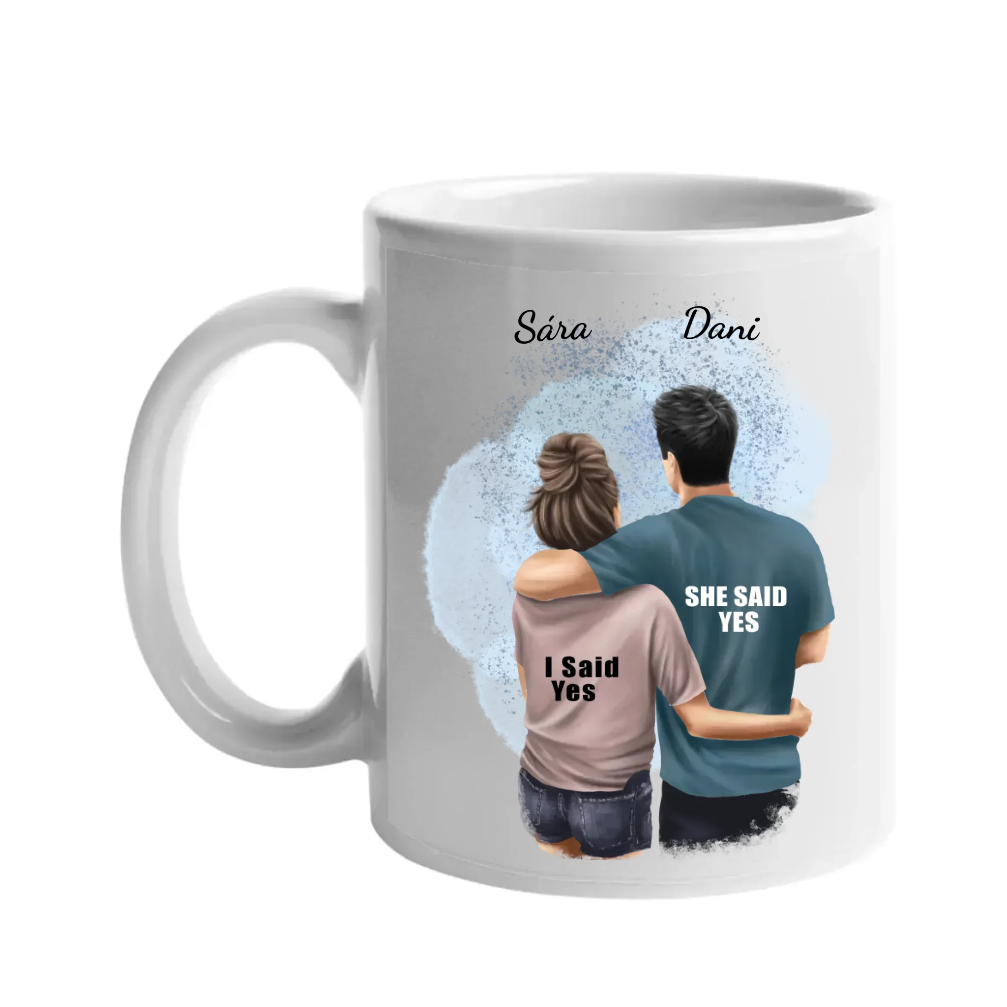 Ölelkezős pár egyedi bögre