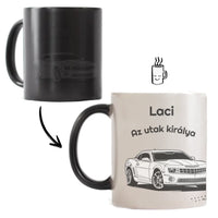 Egyedi neves autós bögre választható autóval