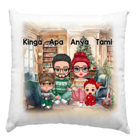 Karácsonyi cuki családos párna