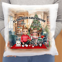 Karácsonyi cuki páros párna macskákkal