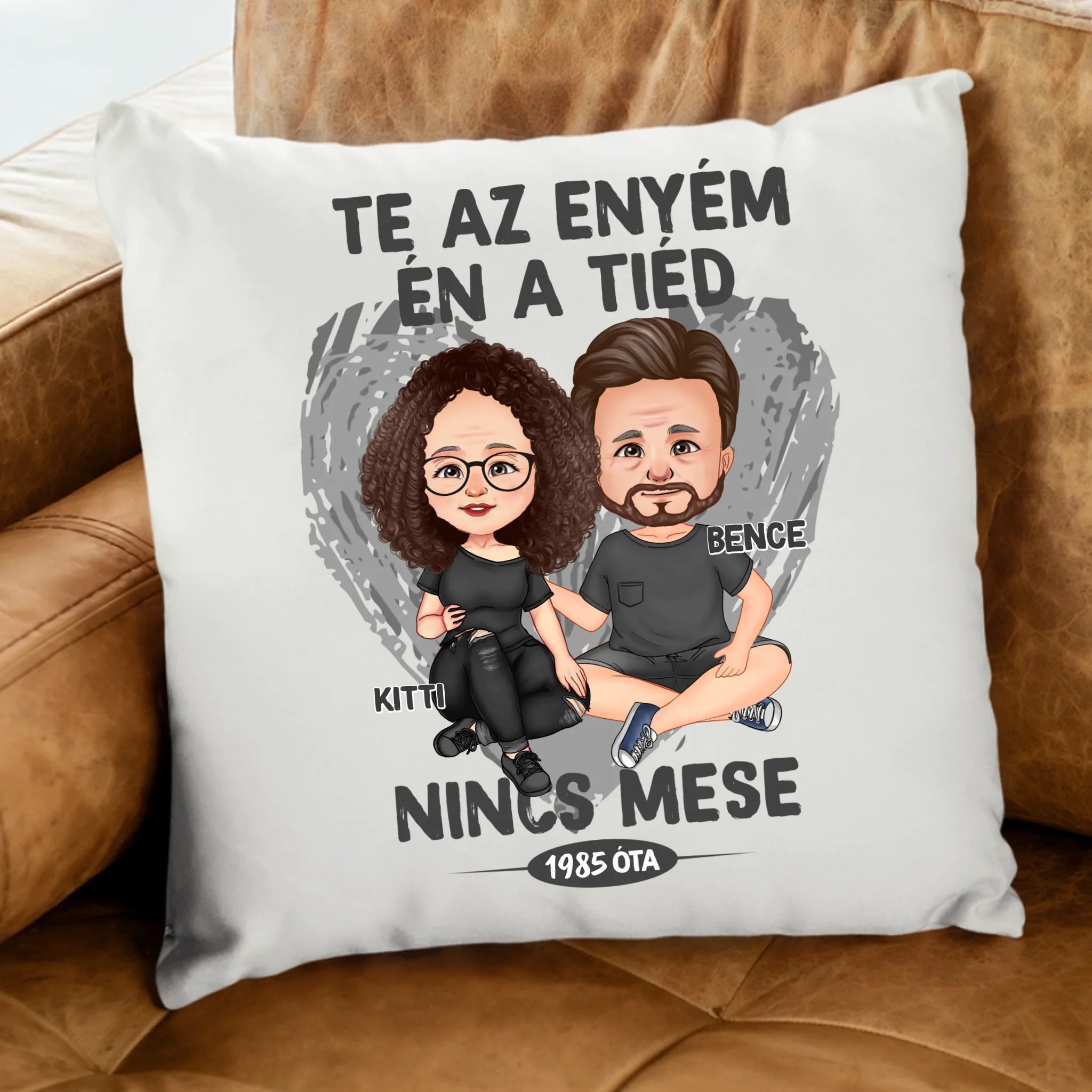 Te az enyém én a tiéd szerkeszthető karakteres párna