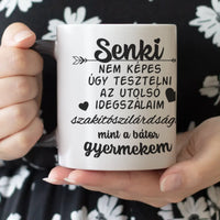 Ajándék bögre Apák napjára vicces felirattal és képpel