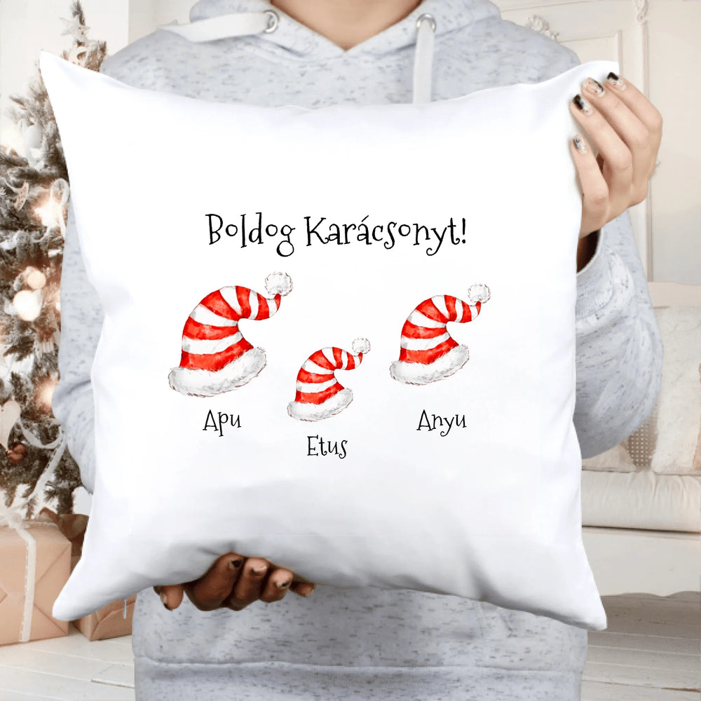 Karácsonyi sapkás párna