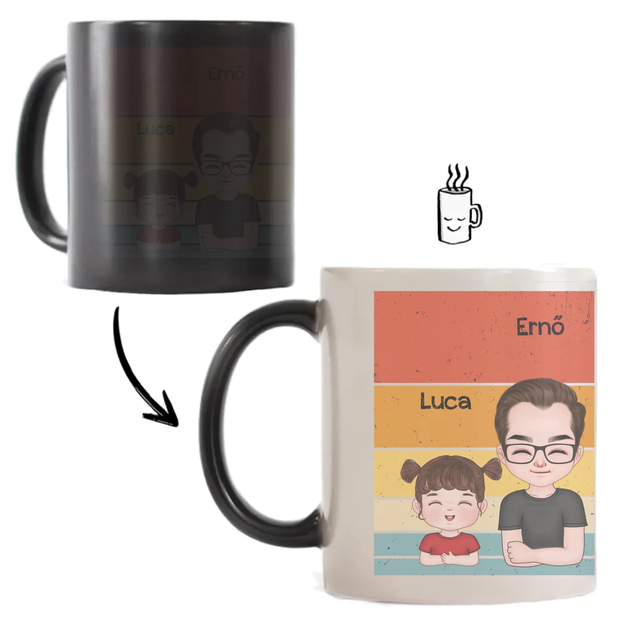 Nevelőapa bögre szerkeszthető karakterekkel