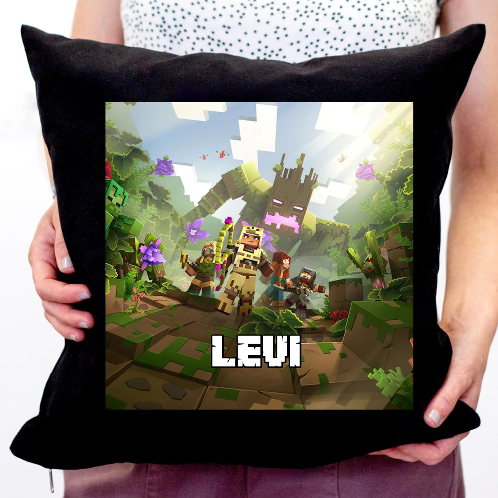 Minecraft kalandok fekete párna névvel