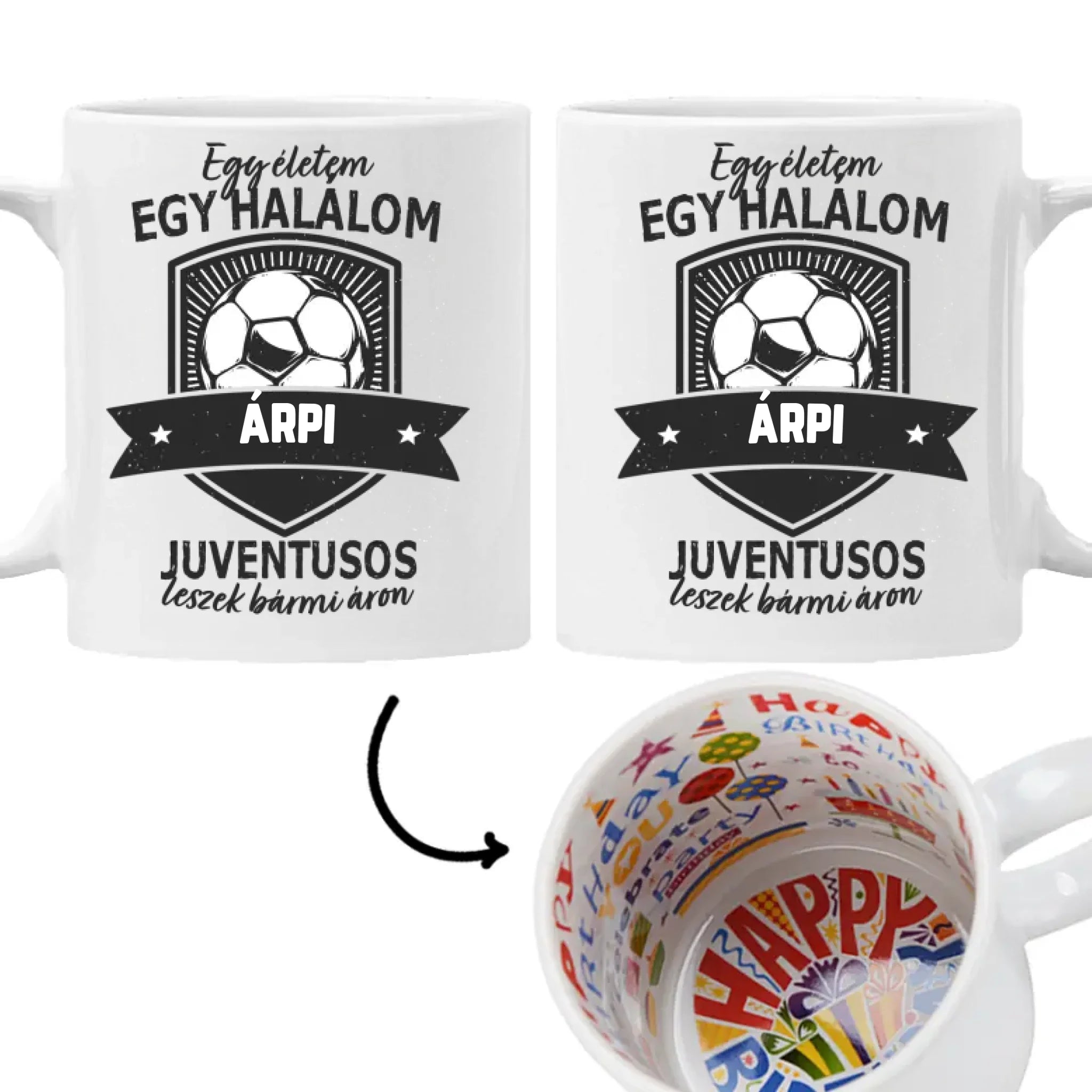 Egyedi neves Juventus FC ajándék bögre