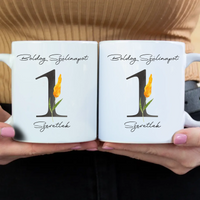 Szülinapi bögre virágos számmal