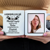 A gyártástól eltelt idő egyedi képes vicces szülinapi bögre