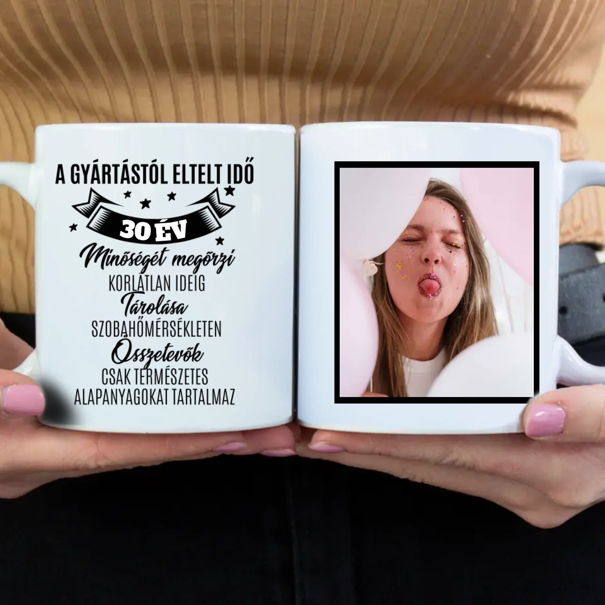 A gyártástól eltelt idő egyedi képes vicces szülinapi bögre