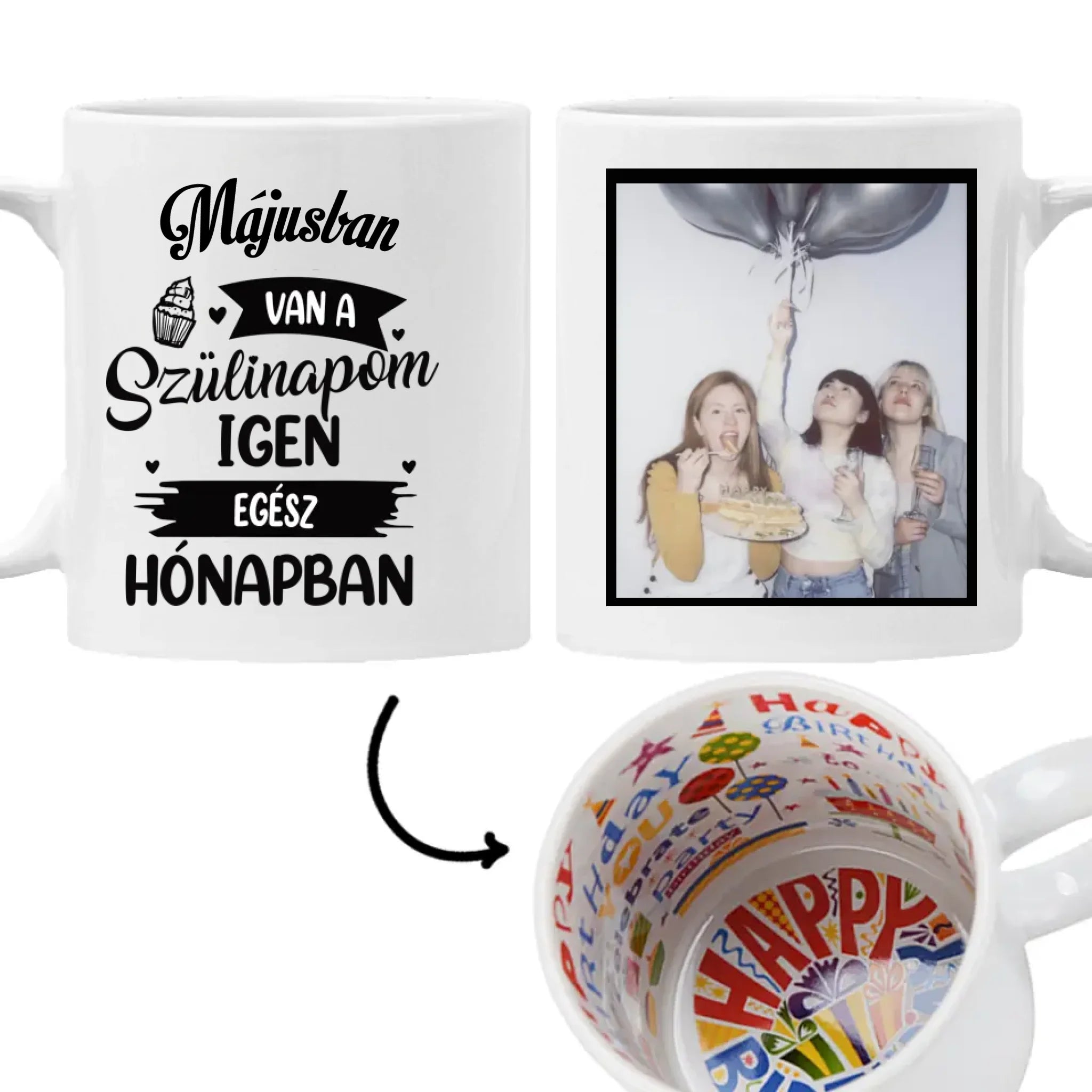 Egész hónapban szülinap egyedi képes vicces szülinapi bögre