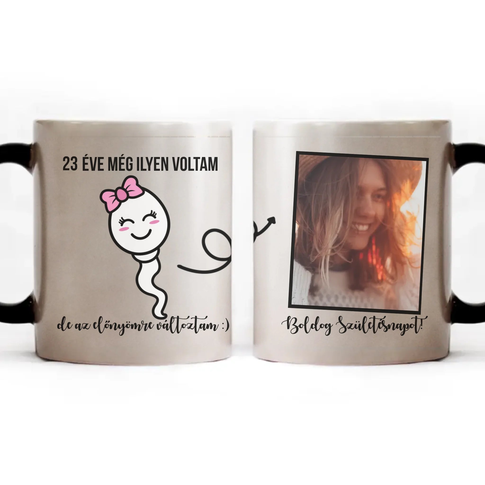 Előnyömre változtam egyedi képes vicces szülinapi bögre