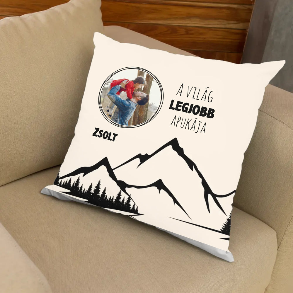 Egyedi telinyomatos FullPrint párna a legjobb Apáknak