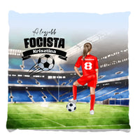 Lány focista szerkeszthető karakteres telinyomatos FullPrint párna