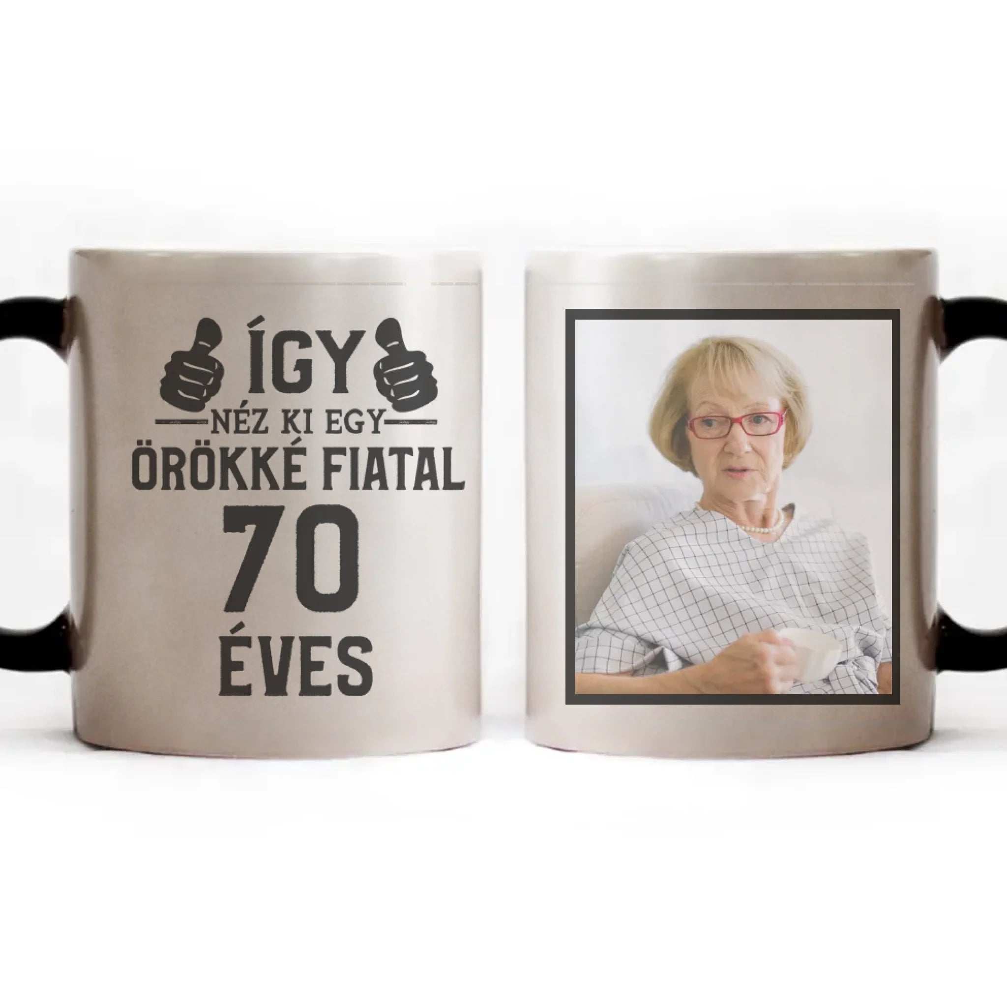 Örökké fiatal 70 éves szülinapi ajándék bögre