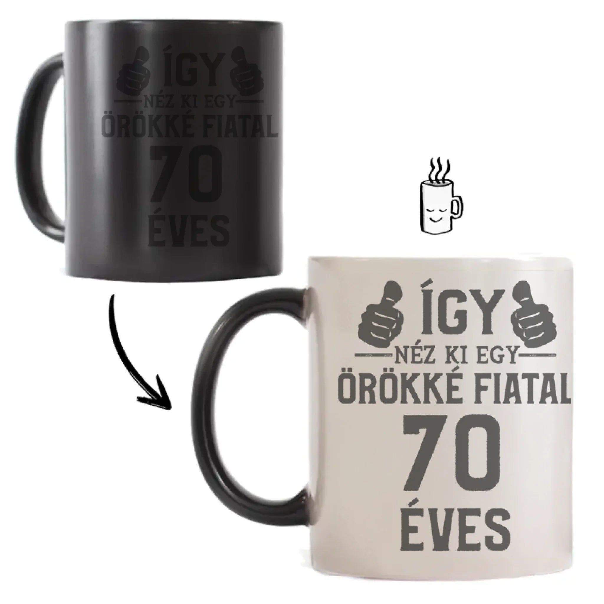 Örökké fiatal 70 éves szülinapi ajándék bögre
