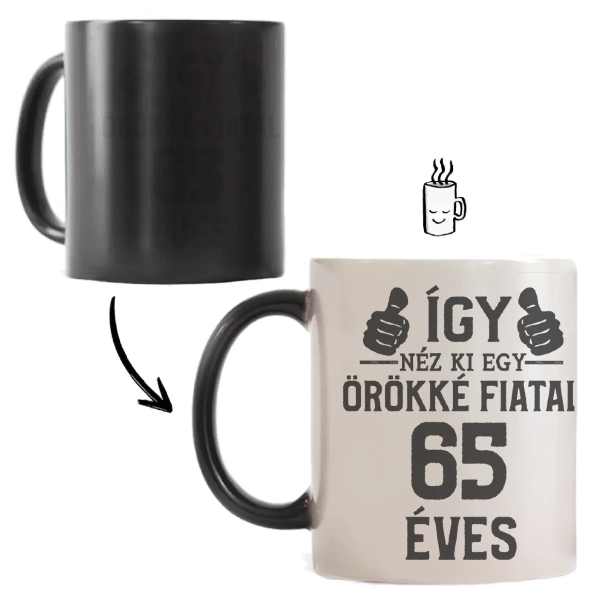 Örökké fiatal 65 éves szülinapi ajándék bögre