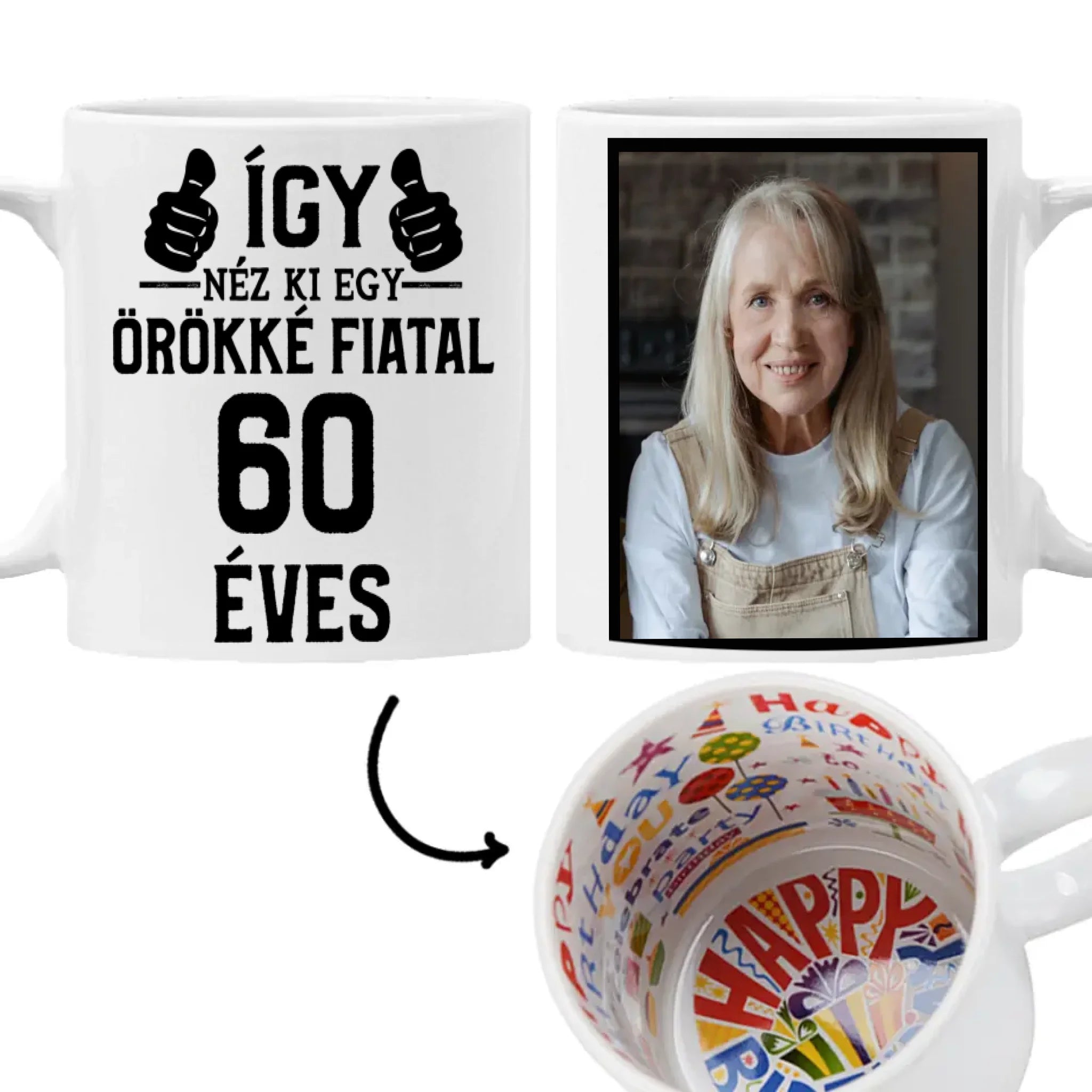Örökké fiatal 60 éves szülinapi ajándék bögre