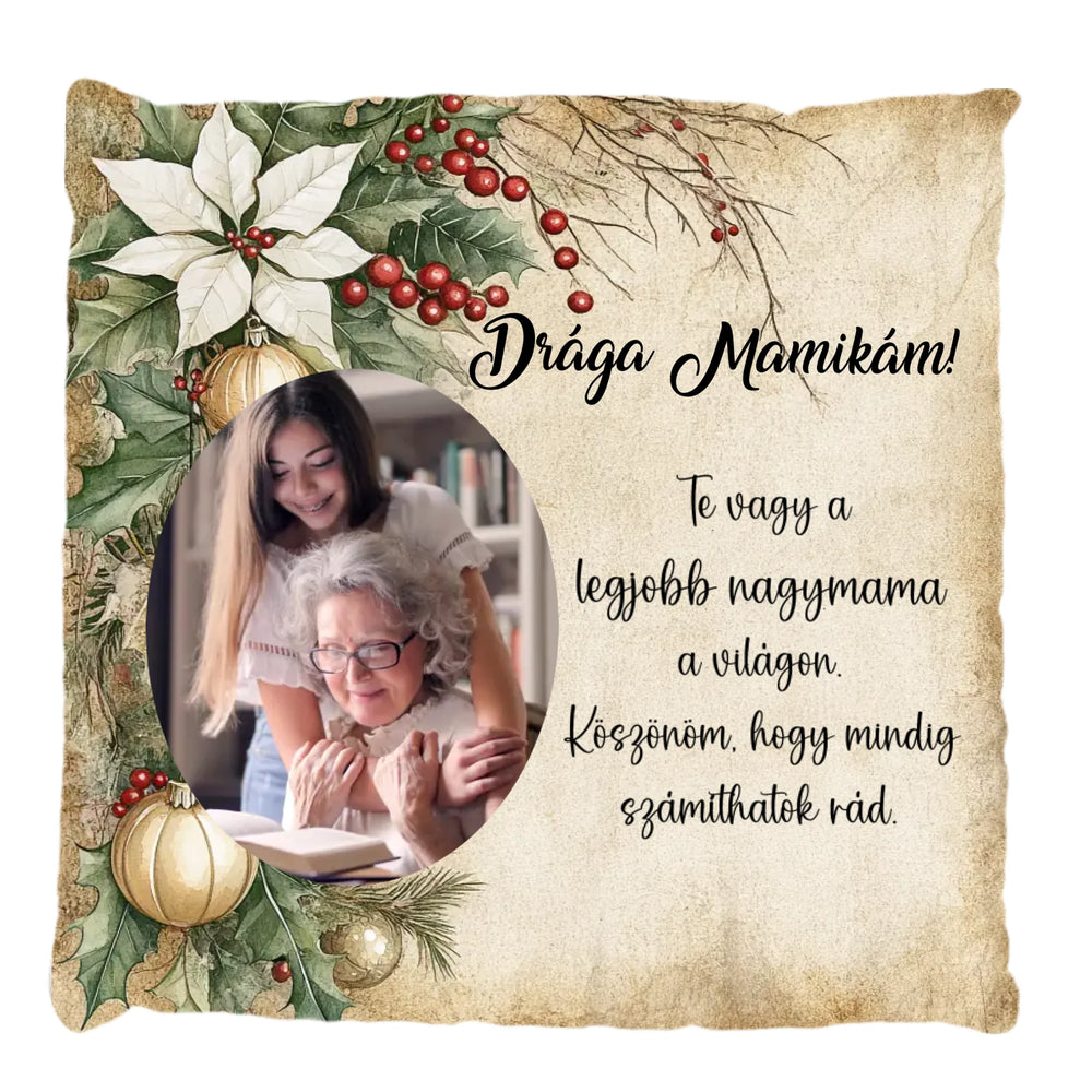 Egyedi képes karácsonyi FullPrint párna mamáknak