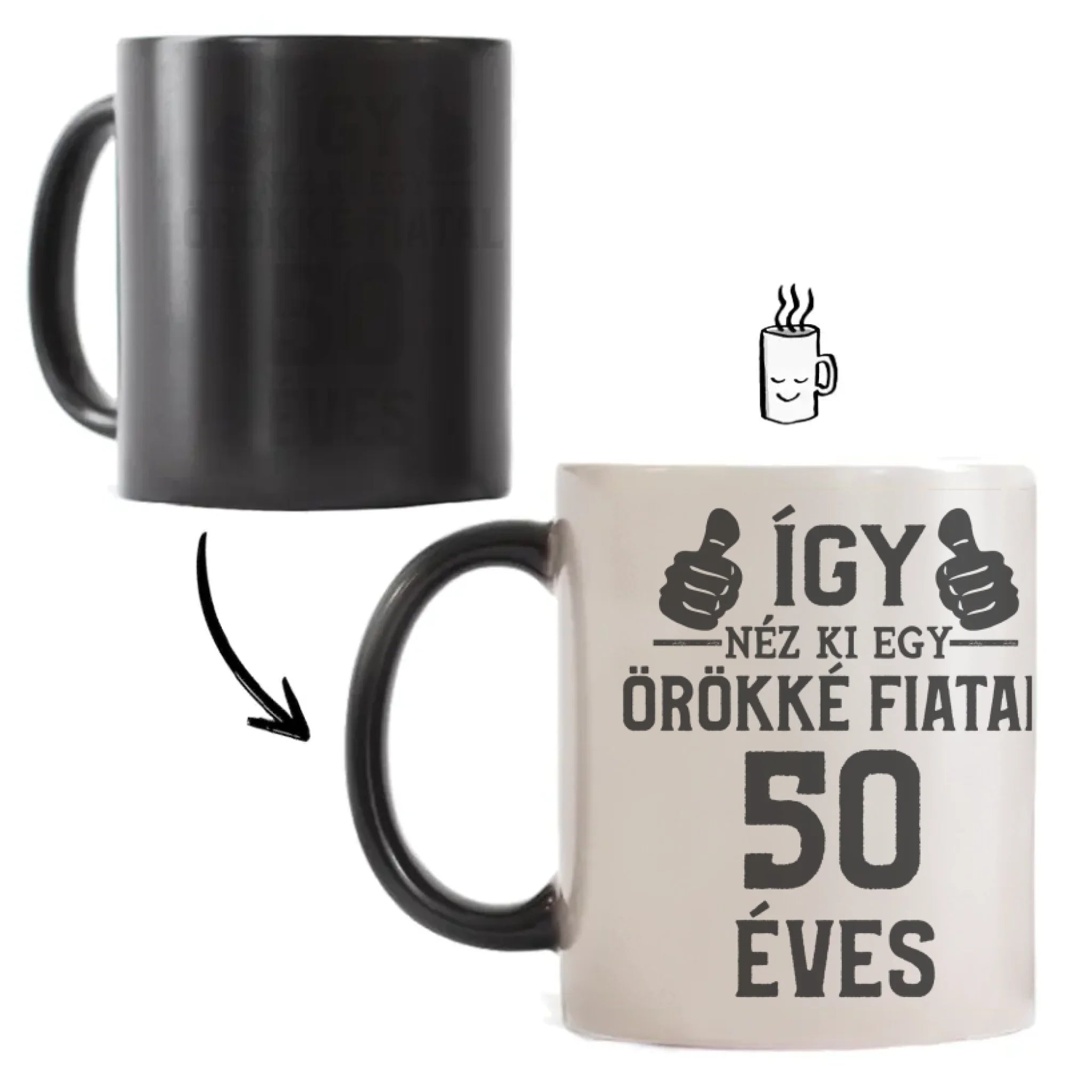 Örökké fiatal 50 éves szülinapi ajándék bögre