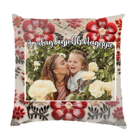 Hímzett hatású virágos egyedi képes telinyomatos Fullprint párna