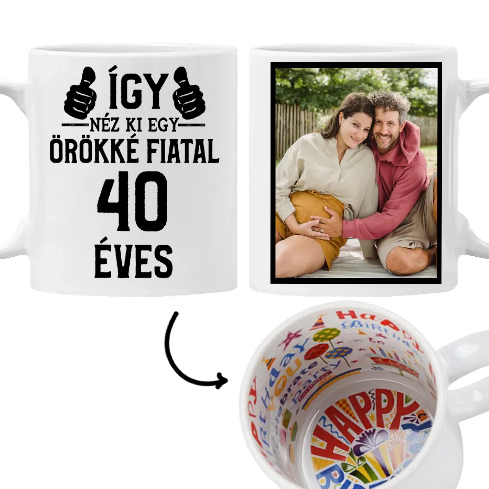 Örökké fiatal 40 éves szülinapi ajándék bögre