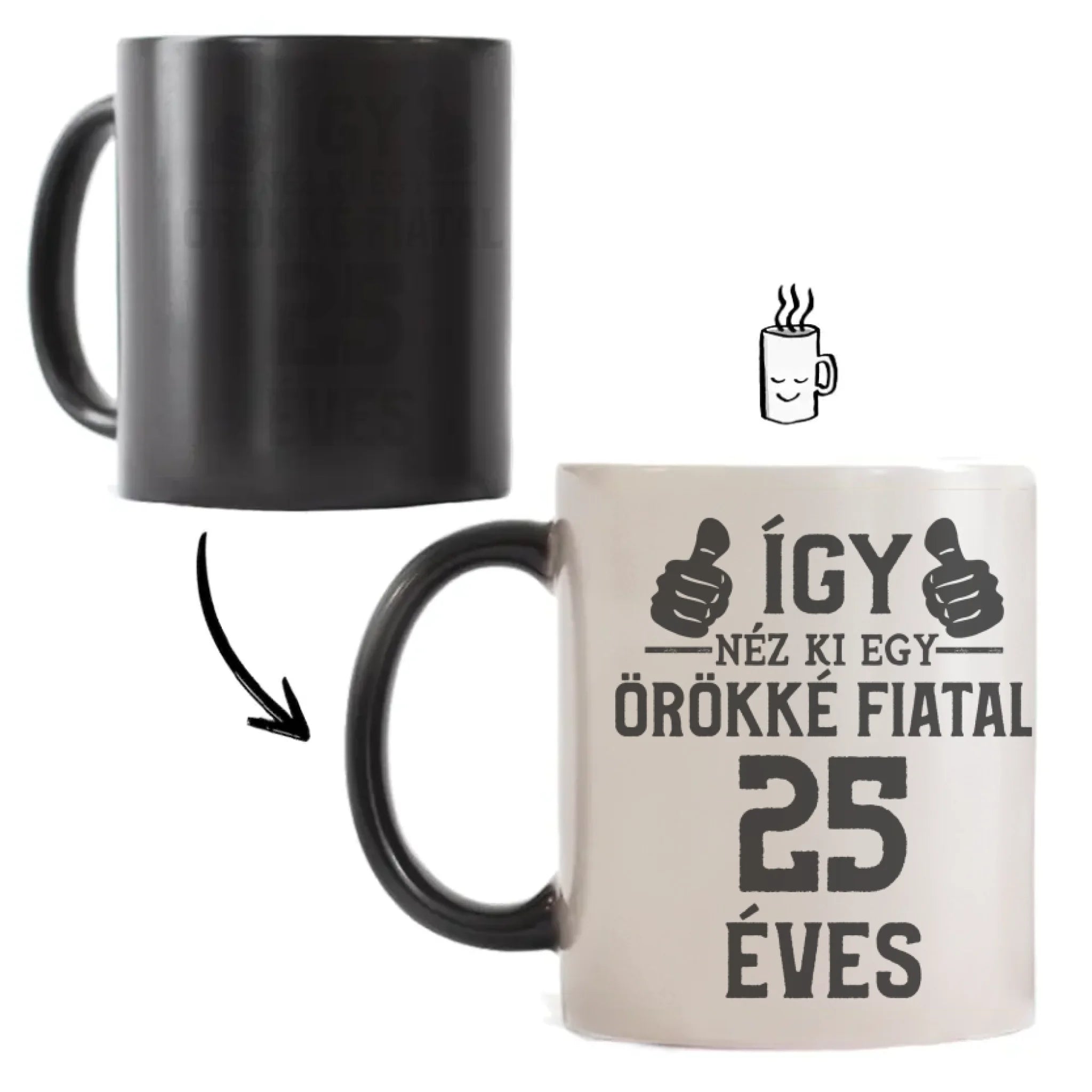 Örökké fiatal 25 éves szülinapi ajándék bögre