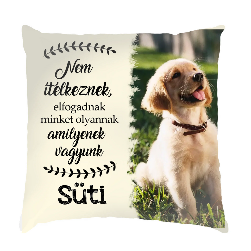 Egyedi háziállatos FullPrint párna saját fotóval és névvel