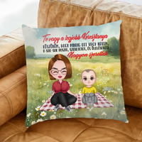 Te vagy a legjobb Keresztanya cuki karakteres egyedi anyák napi ajándék-telinyomatos FullPrint párna