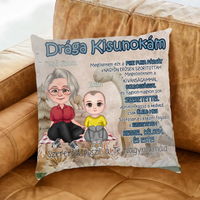 Drága Kisunokám egyedi ajándék párna cuki karakterekkel - Mamától unokának