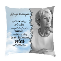 Megemlékezős fullprint párna egyedi fotóval