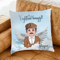 Angyal nagypapa szerkeszthető karakteres Fullprint párna 