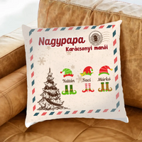 Nagypapa karácsonyi manói - Szerkeszthető karácsonyi ajándék párna fullprint nyomattal