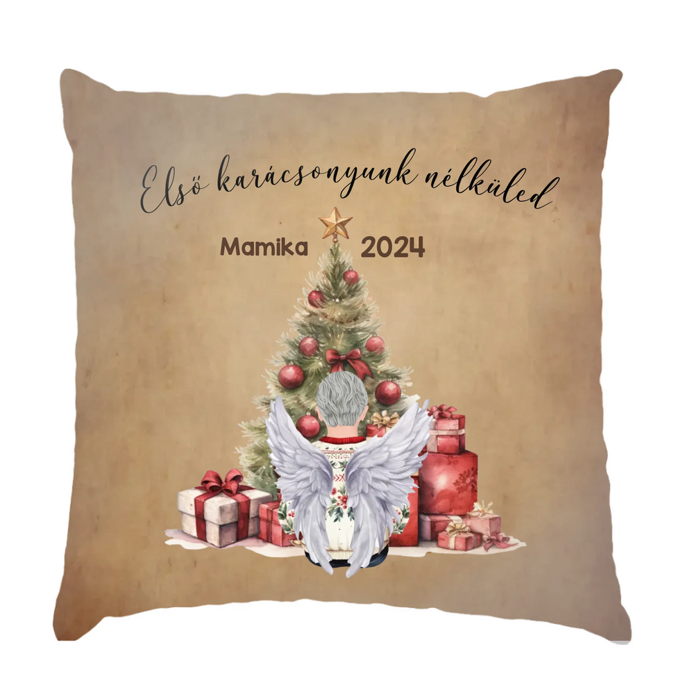Első karácsonyunk nélküled Fullprint párna női karakterrel
