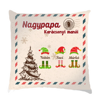Nagypapa karácsonyi manói - Szerkeszthető karácsonyi ajándék párna fullprint nyomattal