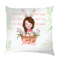 Szerkeszthető karakteres húsvéti jellemzős párna gyerekeknek