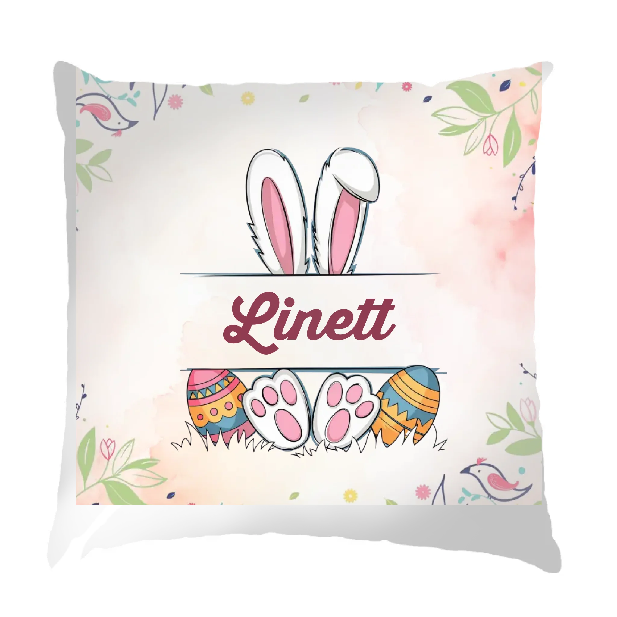 Egyedi neves húsvéti párna szerkeszthető mintával
