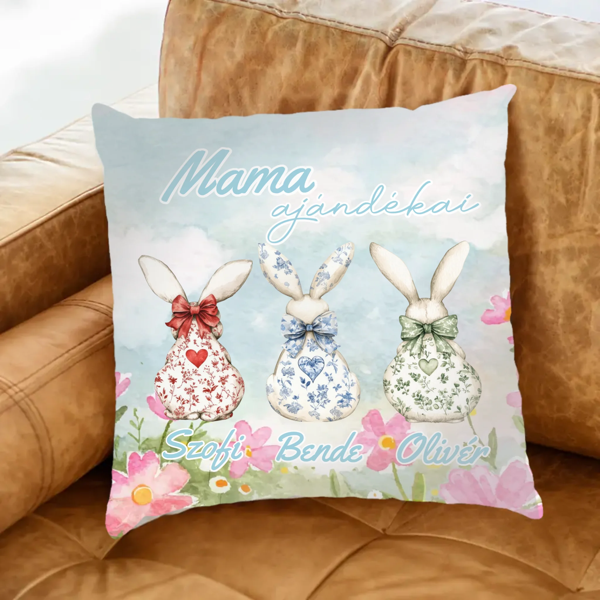 Mama ajándékai - szerkeszthető mintás ajándék párna nagymamáknak