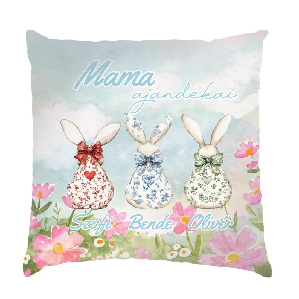 Mama ajándékai - szerkeszthető mintás ajándék párna nagymamáknak