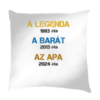 Egyedi évszámos ajándék apáknak A legenda, a barát, az apa párna