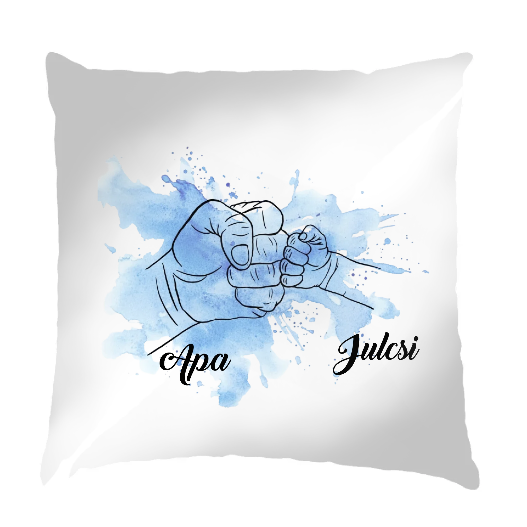 Ajándék Apáknak - egyedi neves párna apáknak kezes mintával