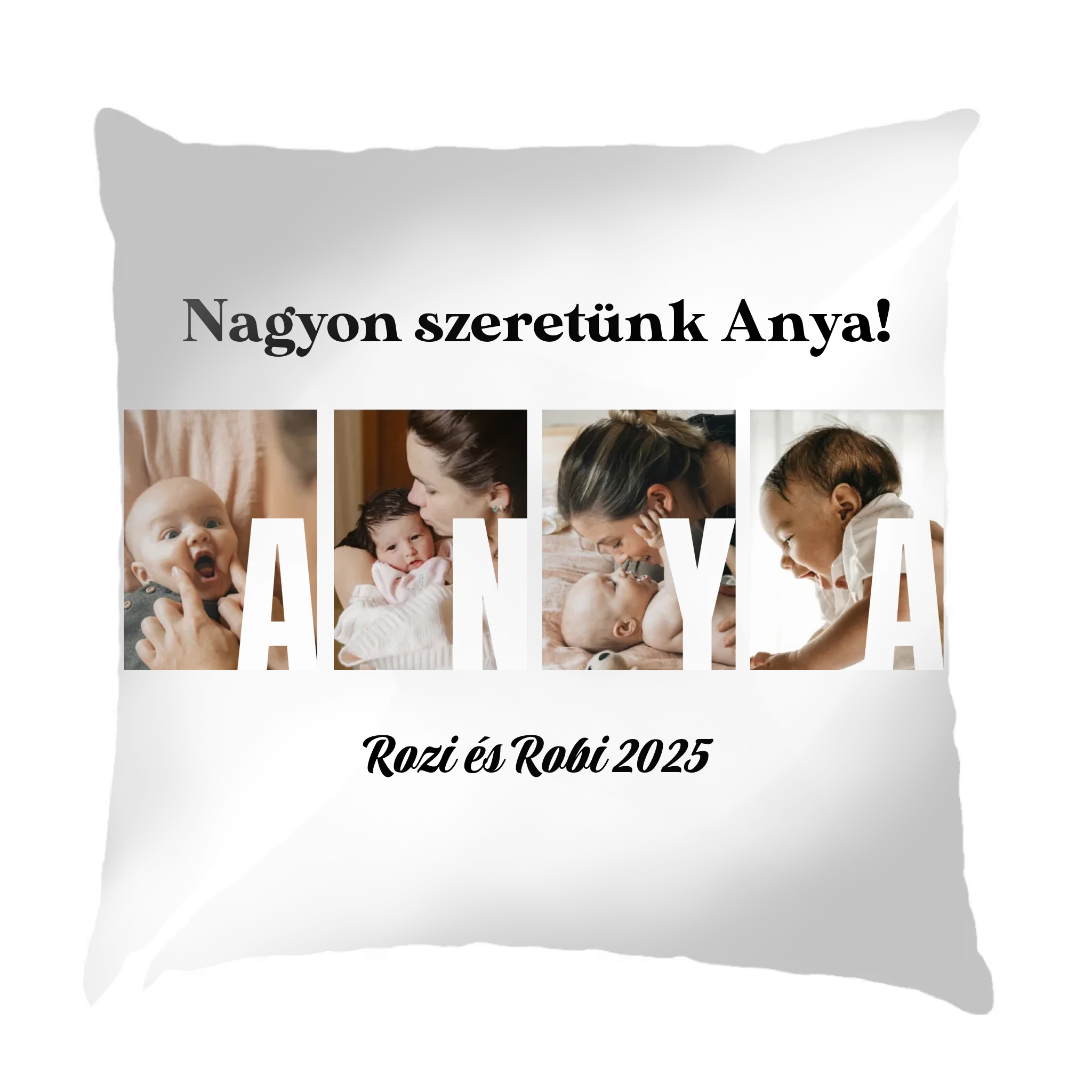 Ajándék Anyának - Egyedi képes Anya szeretünk párna